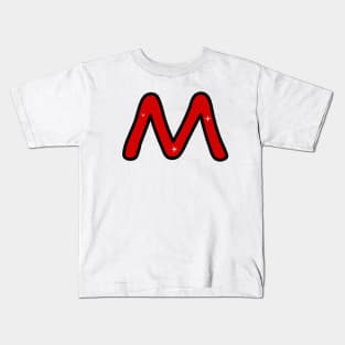 Letter M. Name with letter M. Personalized gift. Abbreviation. Abbreviation. Lettering Kids T-Shirt